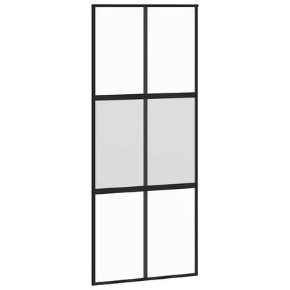 vidaXL Sliding Door with Hardware Set 90x205 cm Tempered Glass&Aluminium