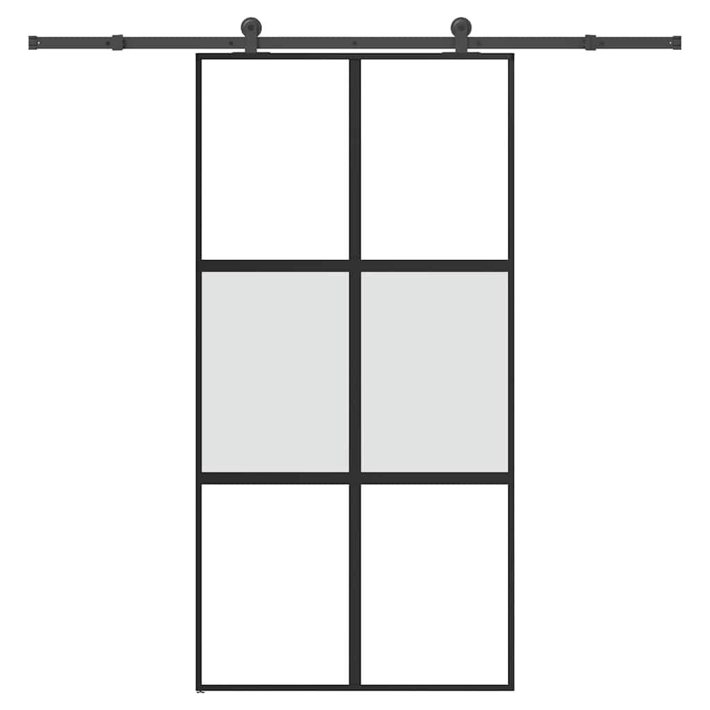 vidaXL Sliding Door with Hardware Set 102,5x205 cm Tempered Glass&Aluminium