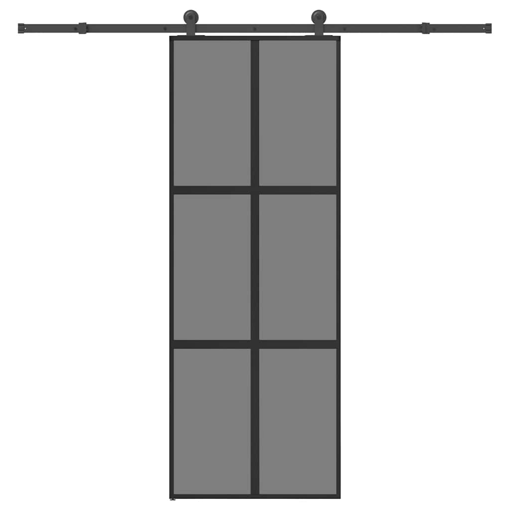 vidaXL Sliding Door with Hardware Set 76x205 cm Tempered Glass&Aluminium