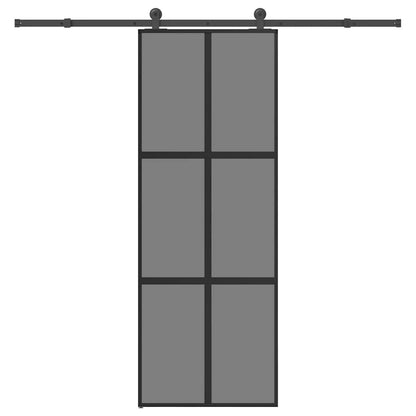 vidaXL Sliding Door with Hardware Set 76x205 cm Tempered Glass&Aluminium