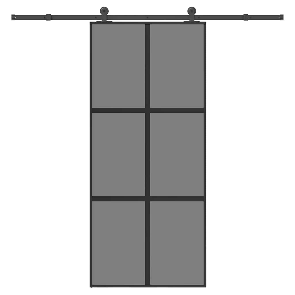 vidaXL Sliding Door with Hardware Set 90x205 cm Tempered Glass&Aluminium