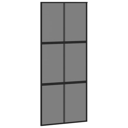 vidaXL Sliding Door with Hardware Set 90x205 cm Tempered Glass&Aluminium