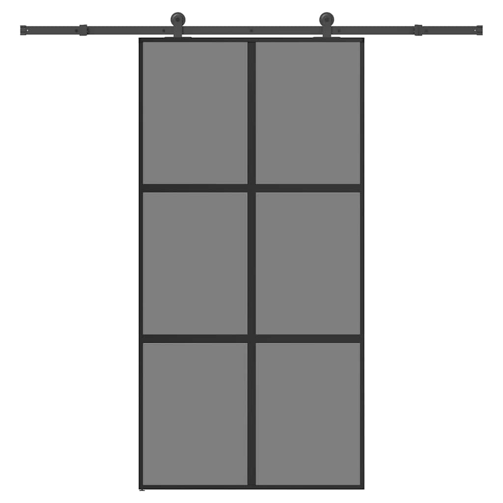 vidaXL Sliding Door with Hardware Set 102,5x205 cm Tempered Glass&Aluminium