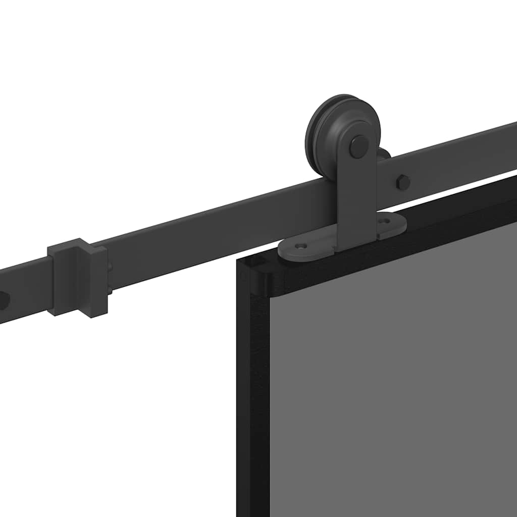 vidaXL Sliding Door with Hardware Set 102,5x205 cm Tempered Glass&Aluminium