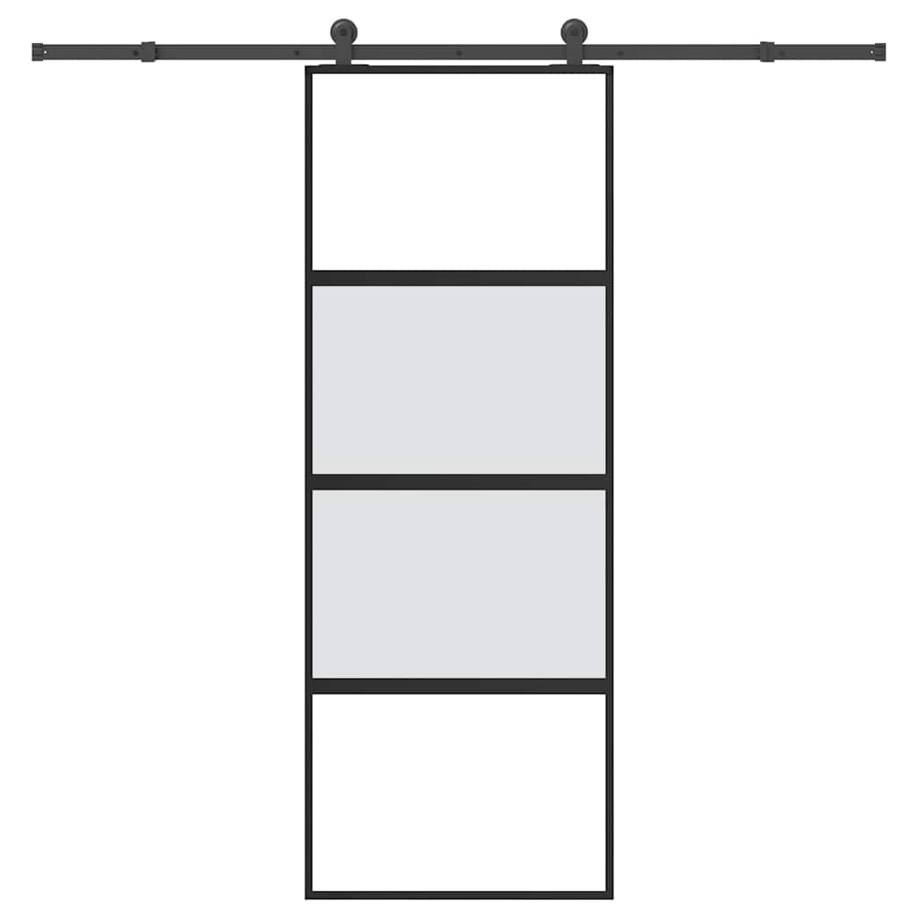vidaXL Sliding Door with Hardware Set 76x205 cm Tempered Glass&Aluminium