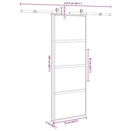 vidaXL Sliding Door with Hardware Set 76x205 cm