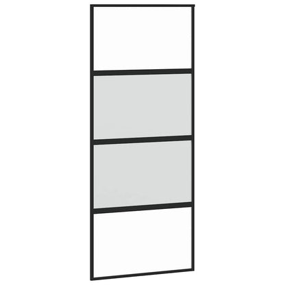 vidaXL Sliding Door with Hardware Set 90x205 cm Tempered Glass&Aluminium