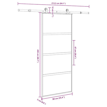 vidaXL Sliding Door with Hardware Set 90x205 cm