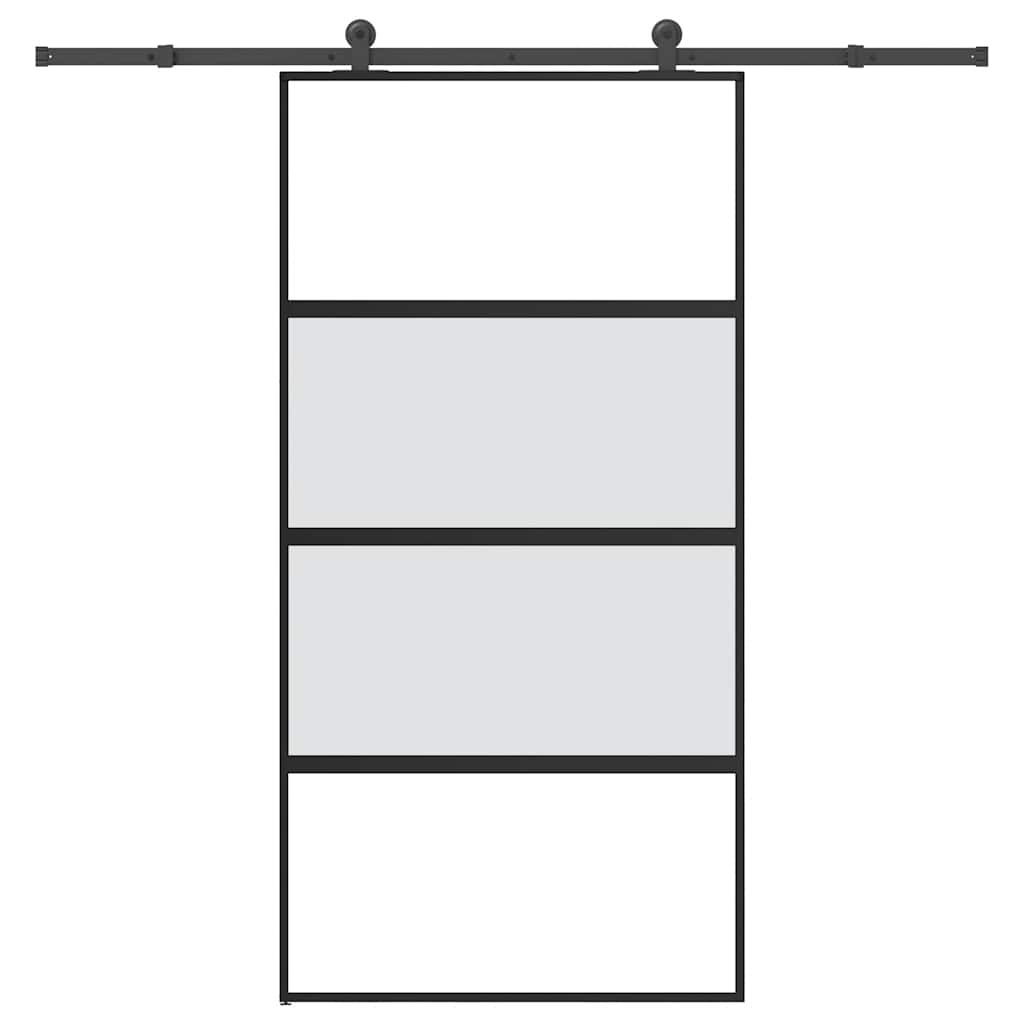 vidaXL Sliding Door with Hardware Set 102.5x205 cm Tempered Glass&Aluminium