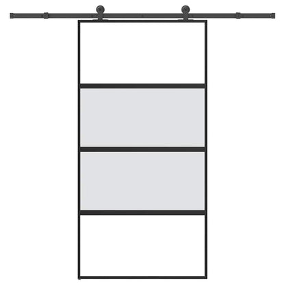 vidaXL Sliding Door with Hardware Set 102.5x205 cm Tempered Glass&Aluminium