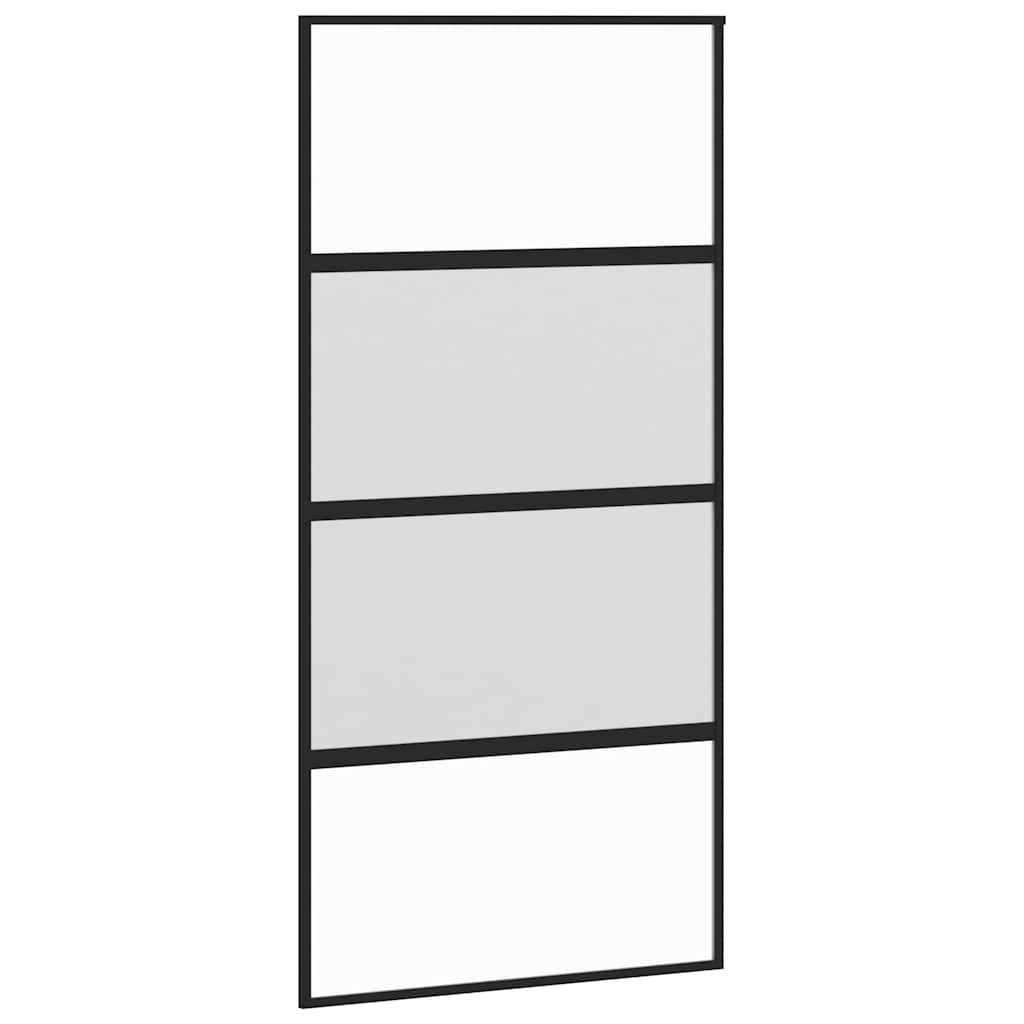 vidaXL Sliding Door with Hardware Set 102.5x205 cm Tempered Glass&Aluminium
