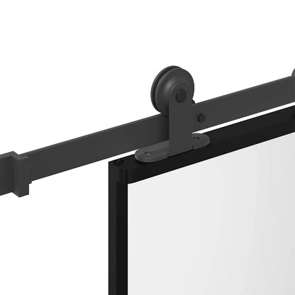 vidaXL Sliding Door with Hardware Set 76x205 cm Tempered Glass&Aluminium