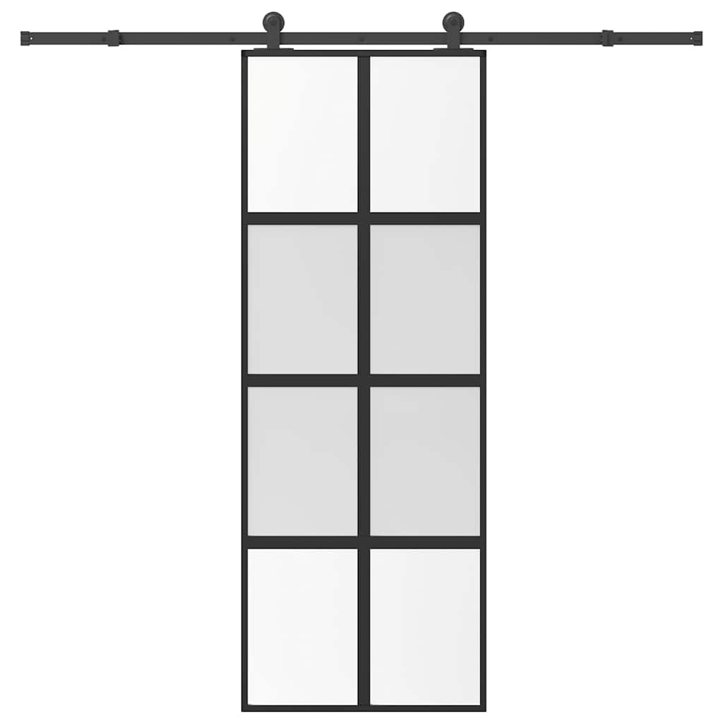 vidaXL Sliding Door with Hardware Set 76x205 cm Tempered Glass&Aluminium