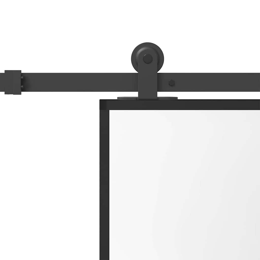 vidaXL Sliding Door with Hardware Set 76x205 cm Tempered Glass&Aluminium