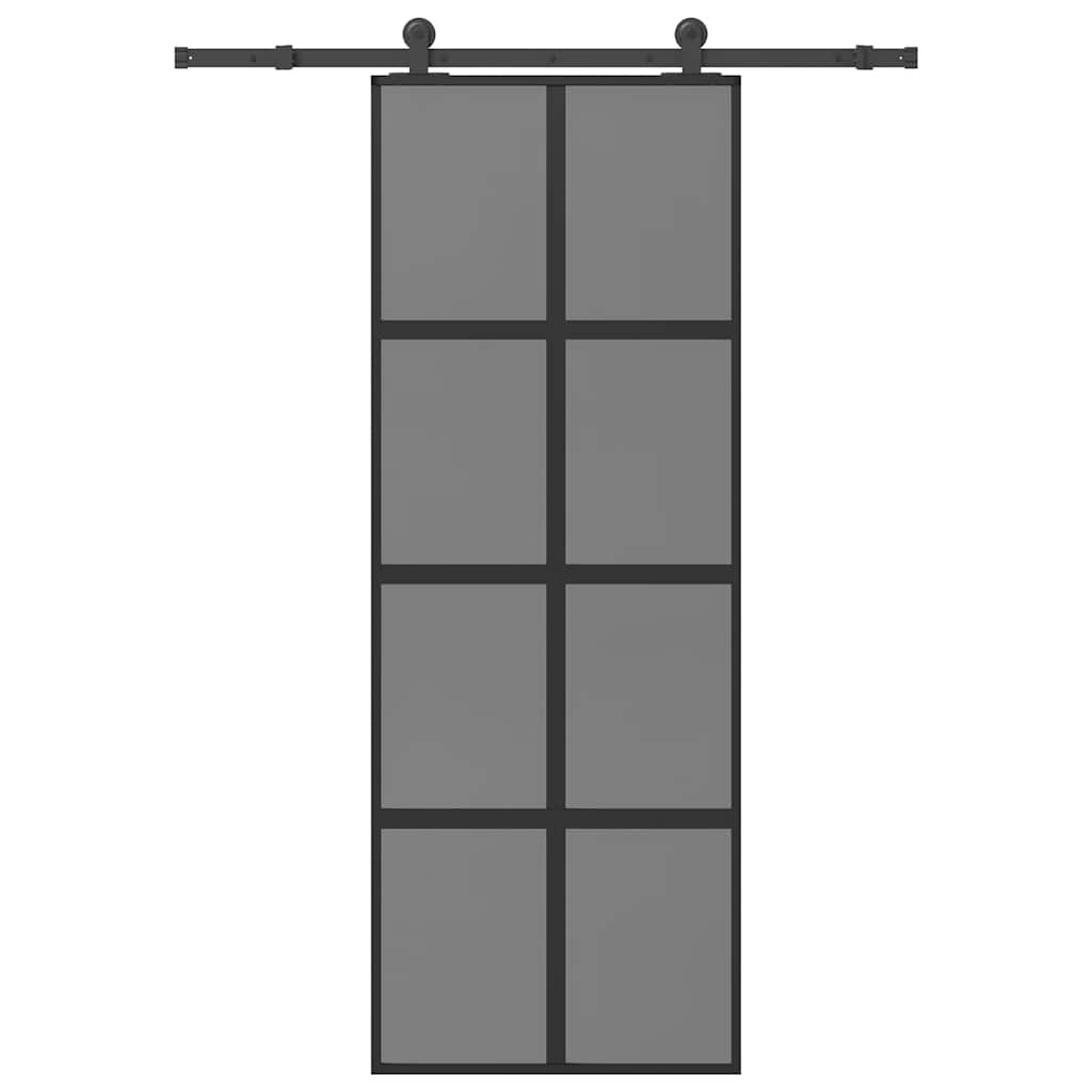 vidaXL Sliding Door with Hardware Set 76x205 cm Tempered Glass&Aluminium