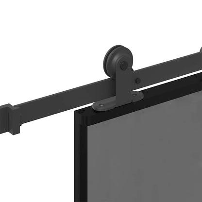 vidaXL Sliding Door with Hardware Set 76x205 cm Tempered Glass&Aluminium