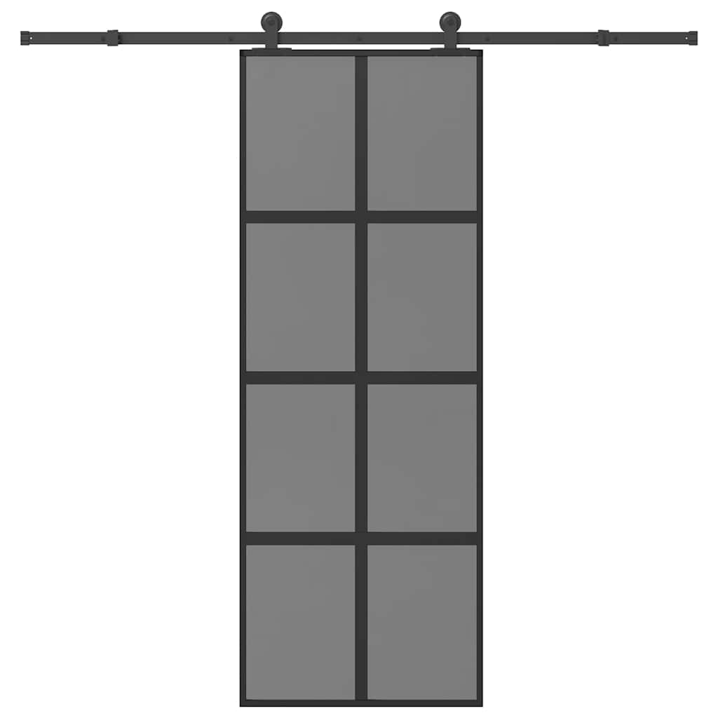 vidaXL Sliding Door with Hardware Set 76x205 cm Tempered Glass&Aluminium