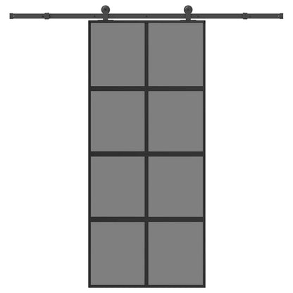 vidaXL Sliding Door with Hardware Set 90x205 cm Tempered Glass and Aluminium