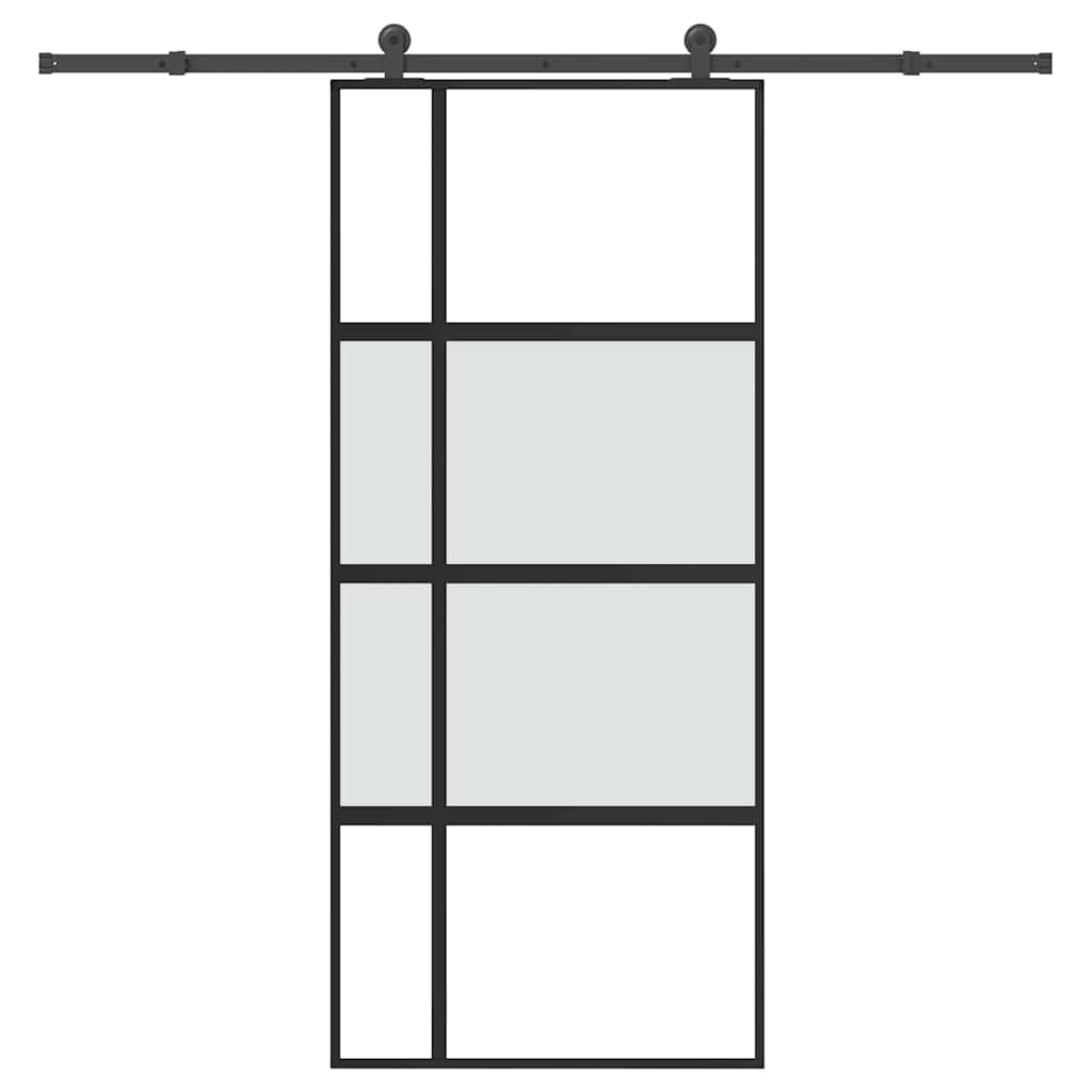 vidaXL Sliding Door with Hardware Set 90x205 cm Tempered Glass and Aluminium