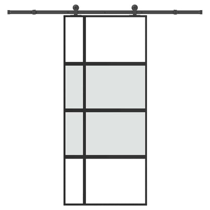 vidaXL Sliding Door with Hardware Set 90x205 cm Tempered Glass and Aluminium
