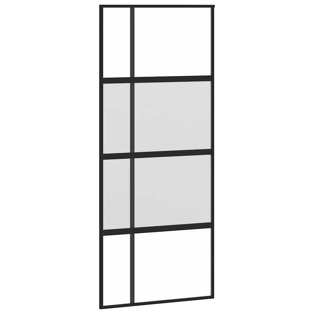 vidaXL Sliding Door with Hardware Set 90x205 cm Tempered Glass and Aluminium