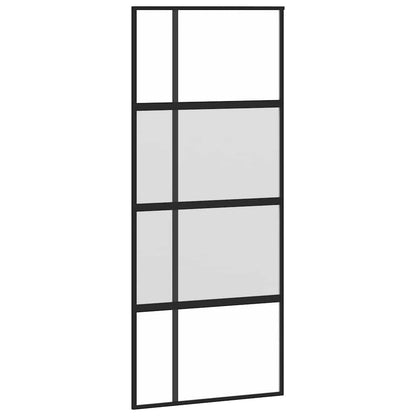 vidaXL Sliding Door with Hardware Set 90x205 cm Tempered Glass and Aluminium