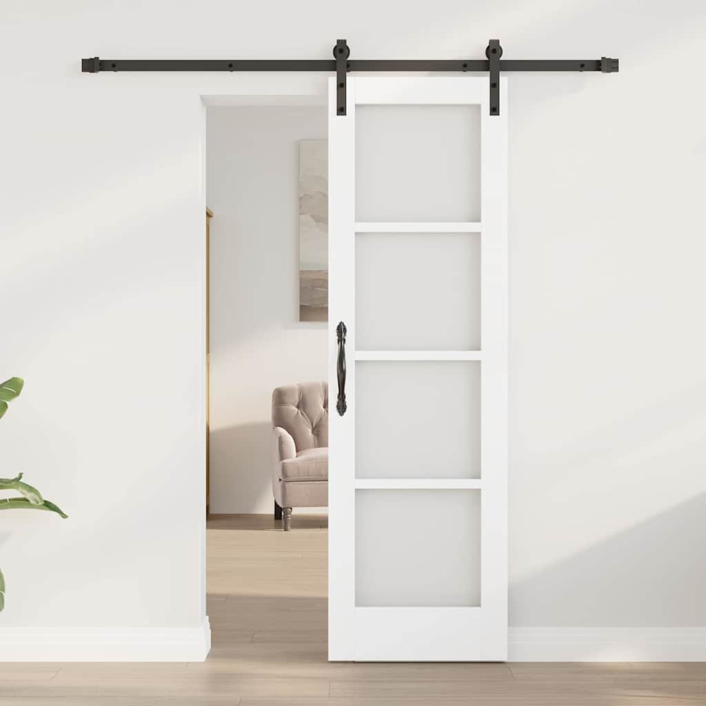 vidaXL Sliding Door ORKDAL White and Black 61 x 198.5 cm