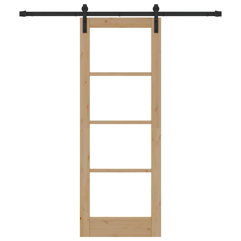 vidaXL Sliding Door ORKDAL Natural and Black 73.5 x 198.5 cm