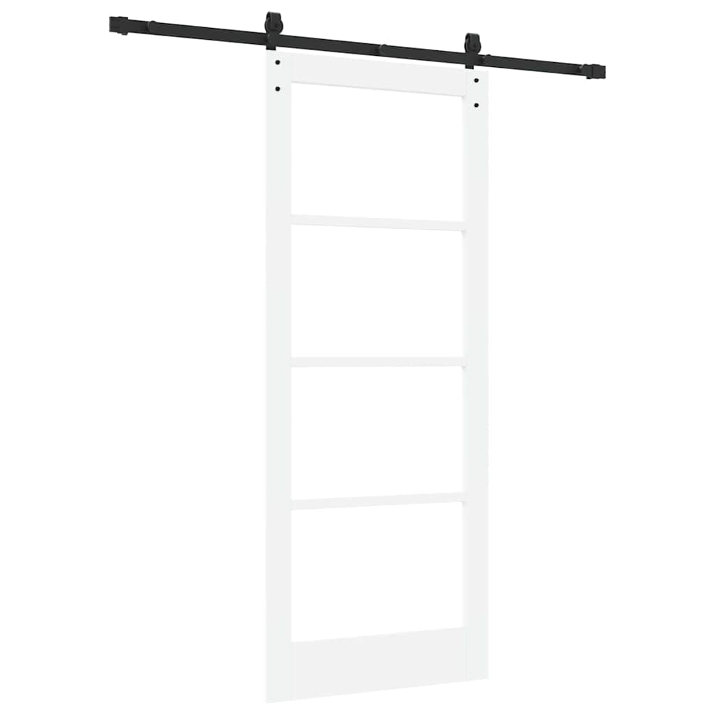 vidaXL Sliding Door ORKDAL White and Black 83 x 202 cm