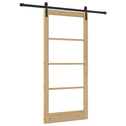 vidaXL Sliding Door ORKDAL Natural and Black 93 x 202 cm