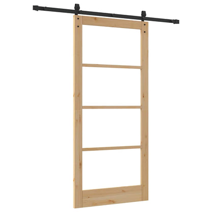 vidaXL Sliding Door ORKDAL Natural and Black 93 x 202 cm