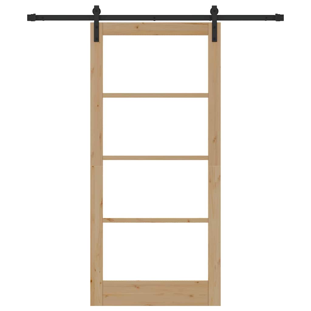 vidaXL Sliding Door ORKDAL Natural and Black 93 x 202 cm