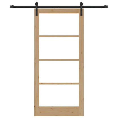 vidaXL Sliding Door ORKDAL Natural and Black 93 x 202 cm