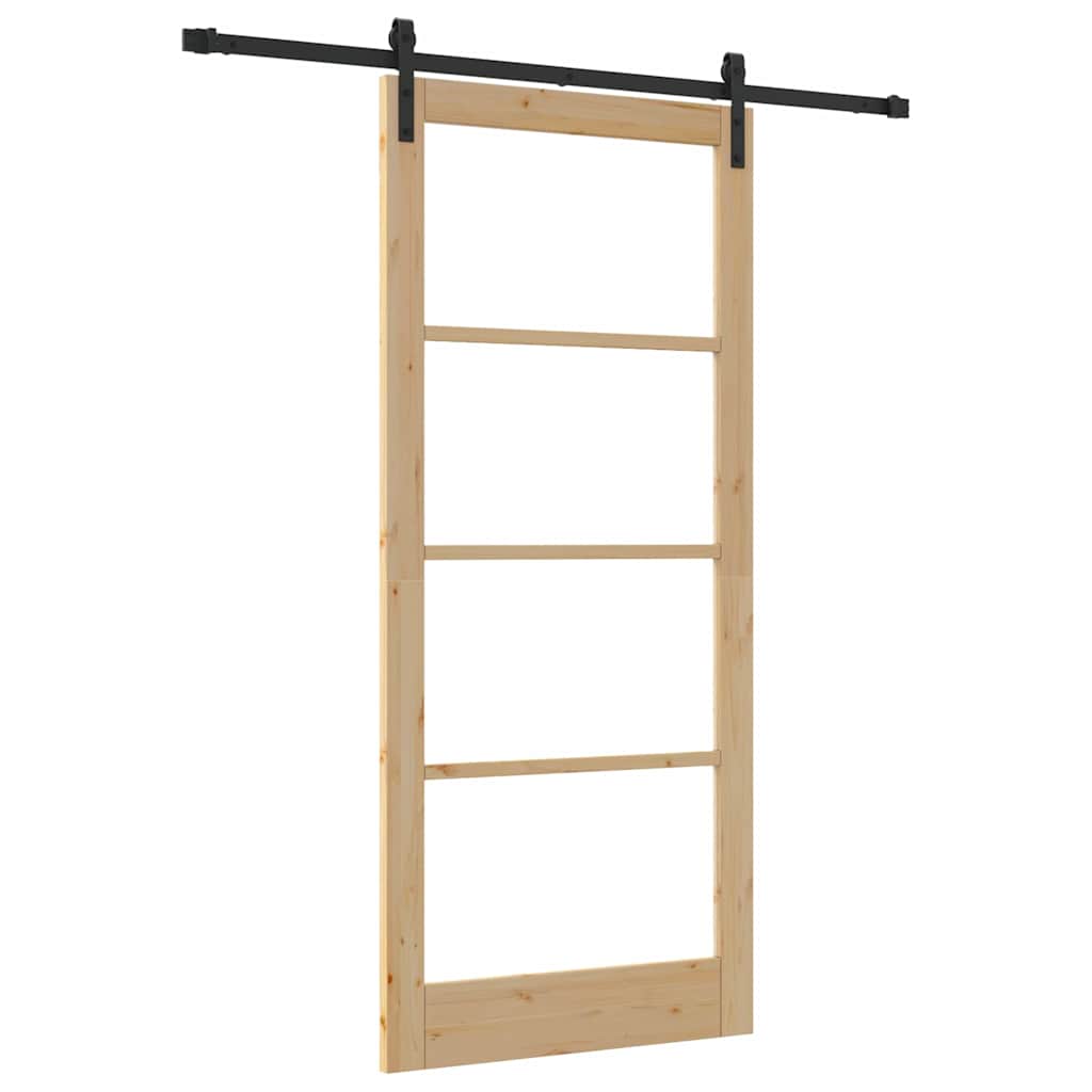 vidaXL Sliding Door ORKDAL Natural and Black 93 x 211 cm