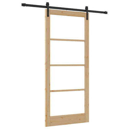 vidaXL Sliding Door ORKDAL Natural and Black 93 x 211 cm