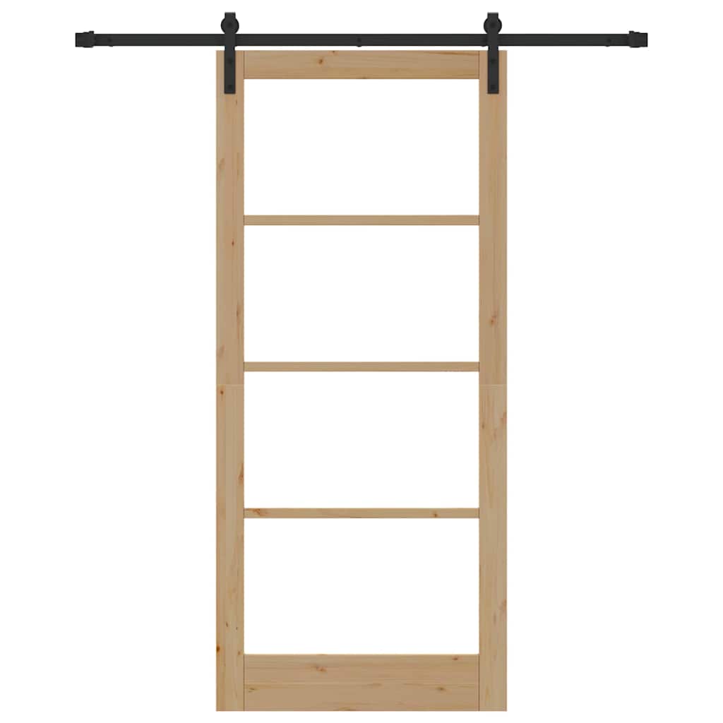 vidaXL Sliding Door ORKDAL Natural and Black 93 x 211 cm
