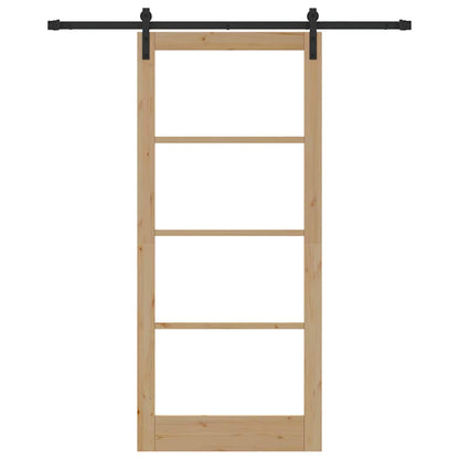 vidaXL Sliding Door ORKDAL Natural and Black 93 x 211 cm