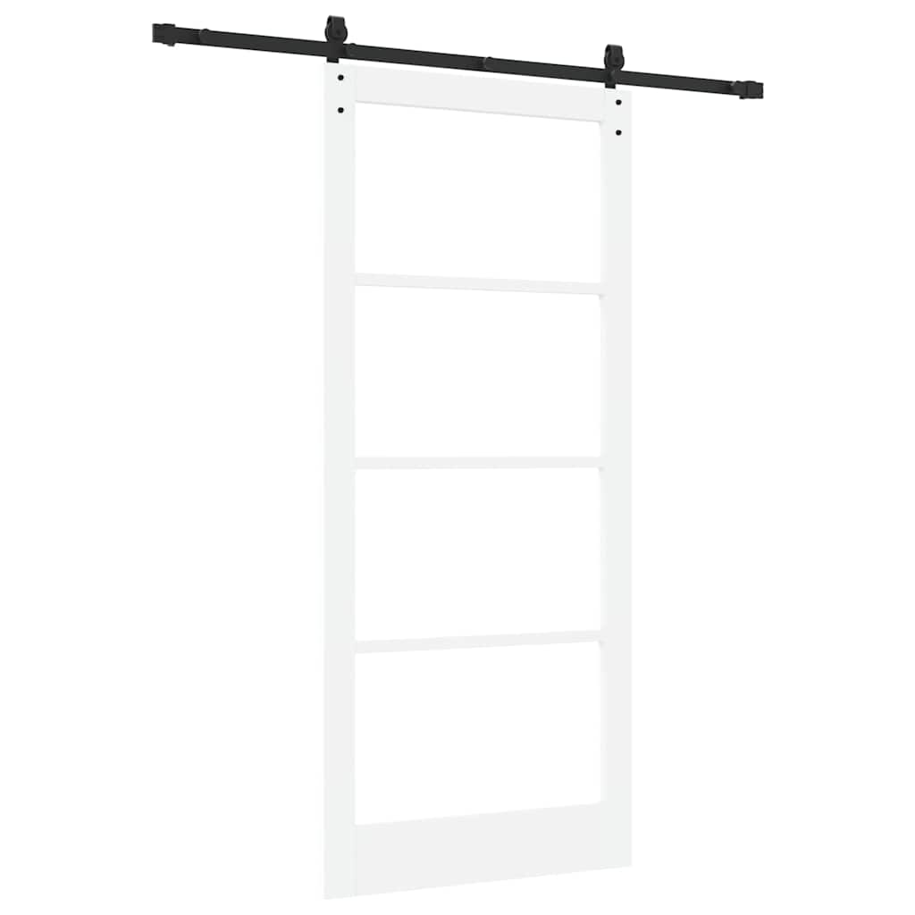 vidaXL Sliding Door ORKDAL White and Black 93 x 211 cm