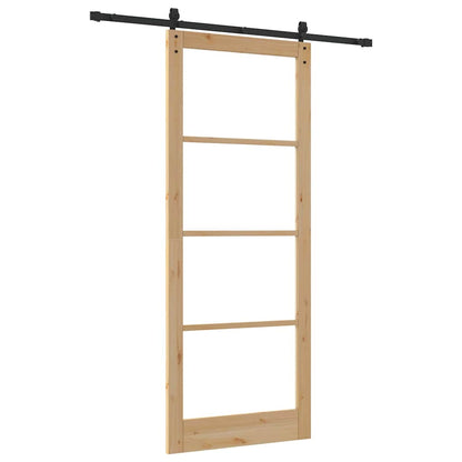 vidaXL Sliding Door ORKDAL Natural and Black 93 x 232 cm