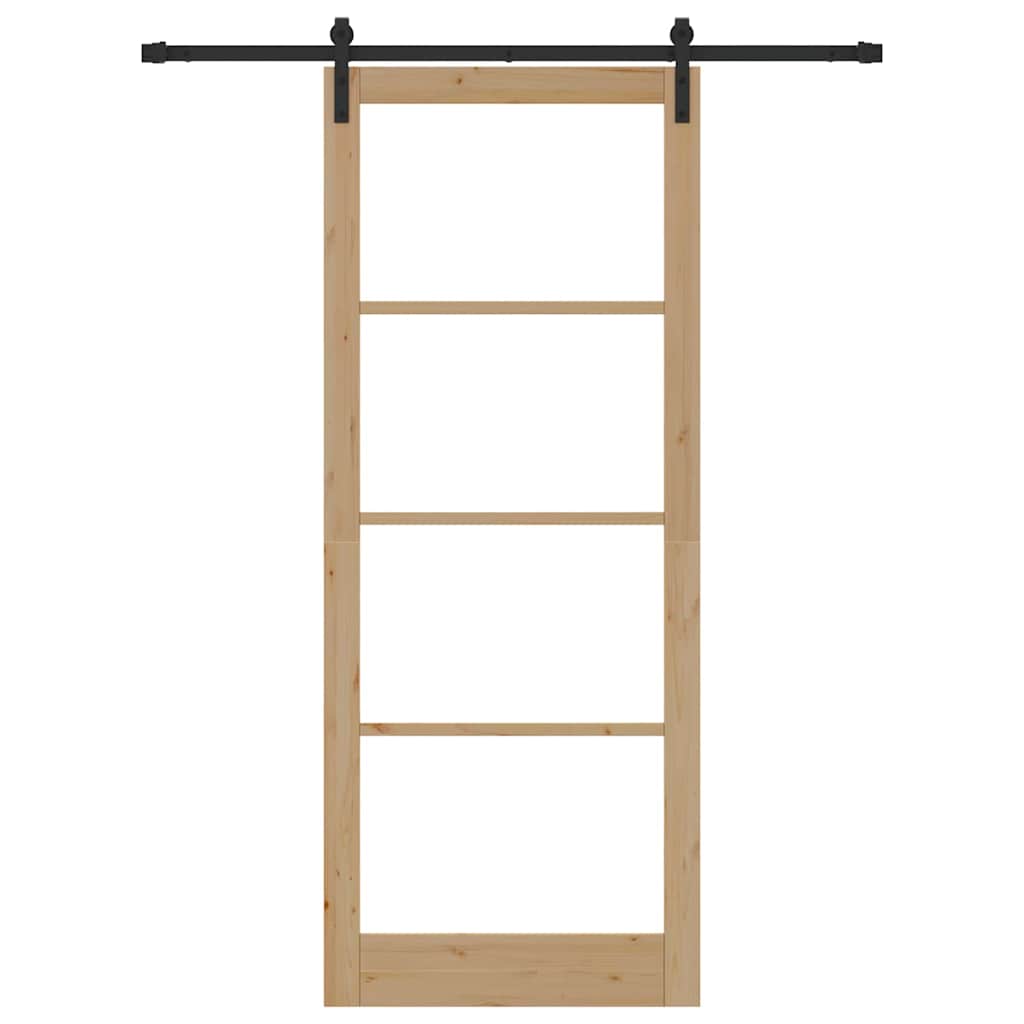vidaXL Sliding Door ORKDAL Natural and Black 93 x 232 cm