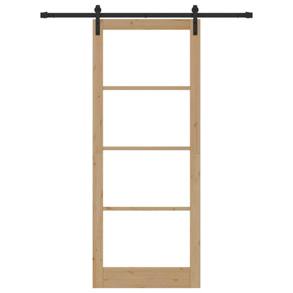 vidaXL Sliding Door ORKDAL Natural and Black 93 x 232 cm