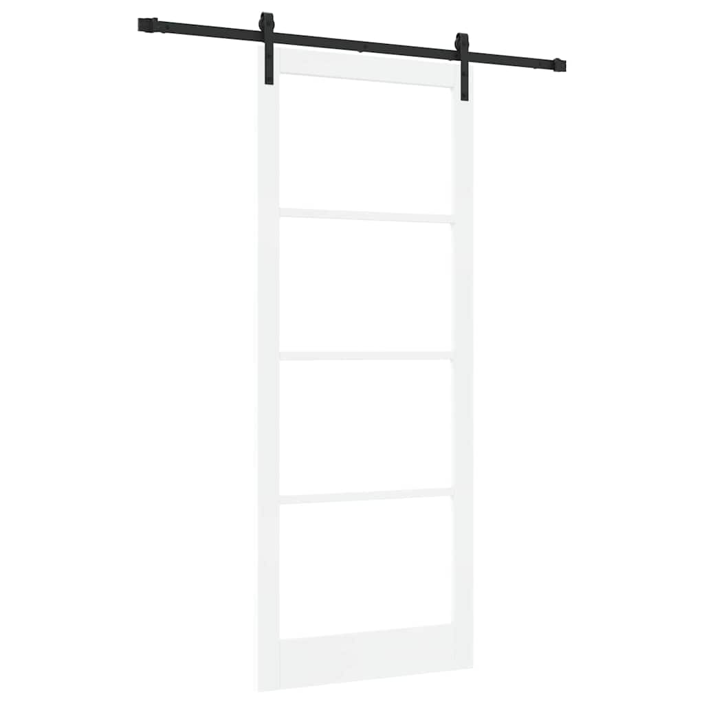 vidaXL Sliding Door ORKDAL White and Black 93 x 232 cm