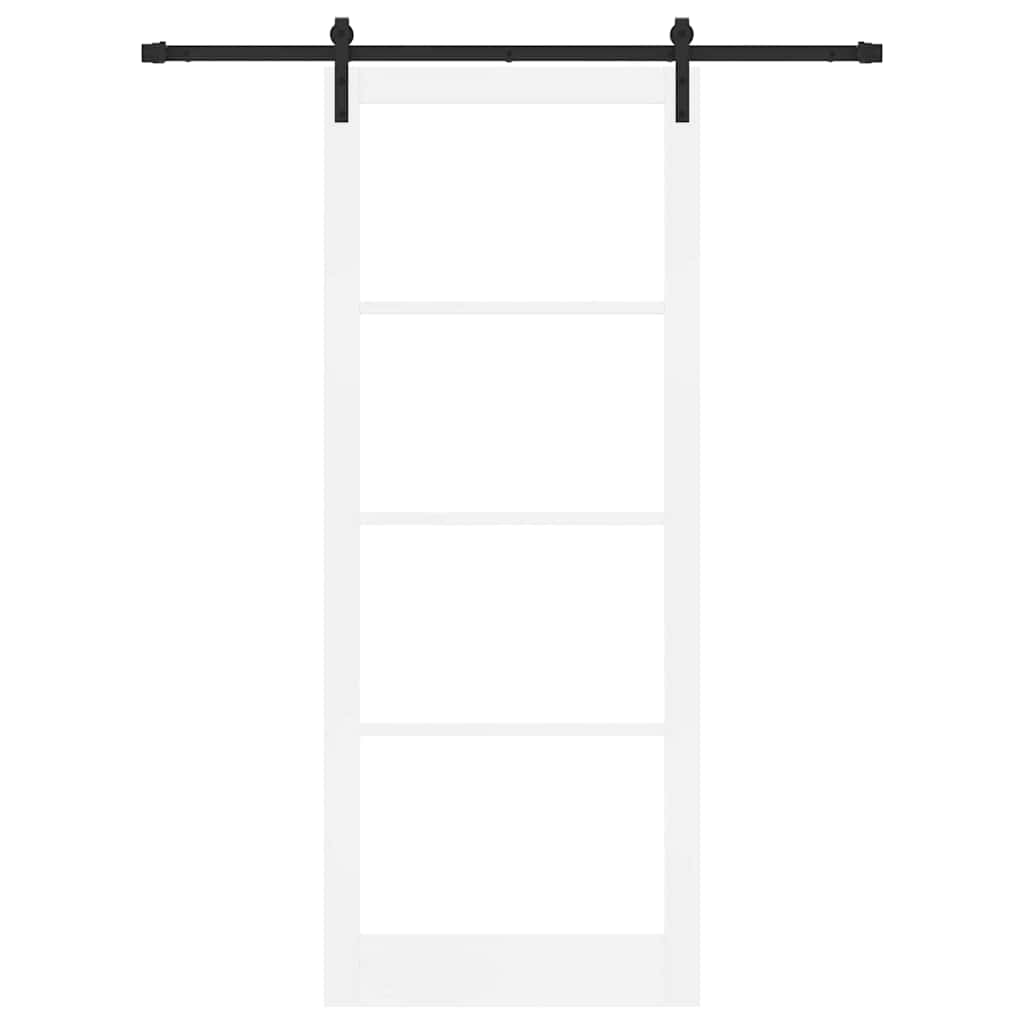 vidaXL Sliding Door ORKDAL White and Black 93 x 232 cm