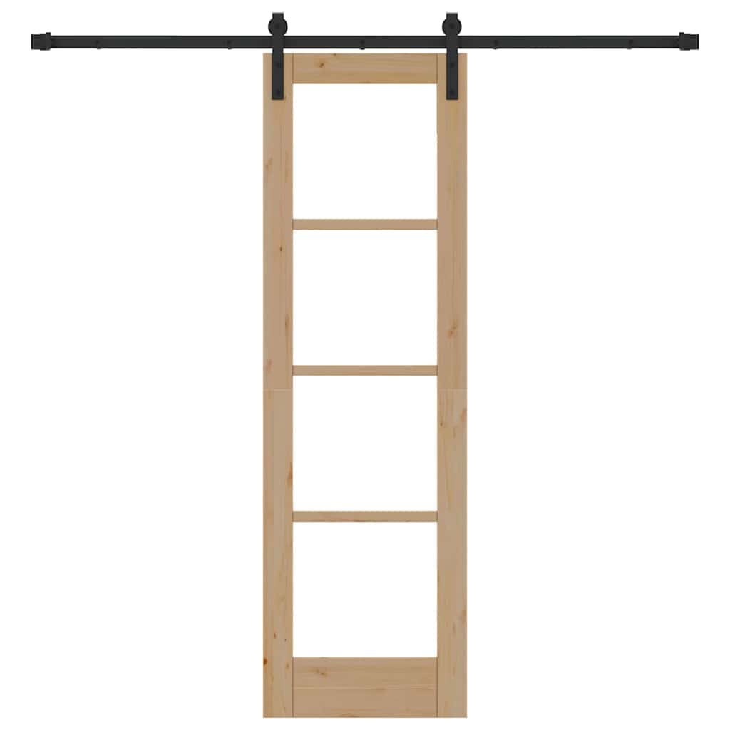 vidaXL Sliding Door ORKDAL Natural and Black 61 x 198.5 cm