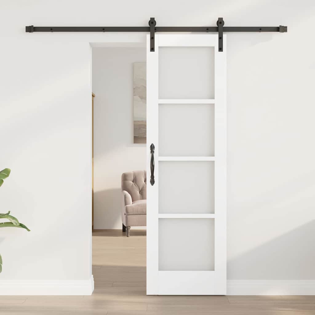 vidaXL Sliding Door ORKDAL White and Black 61 x 198.5 cm