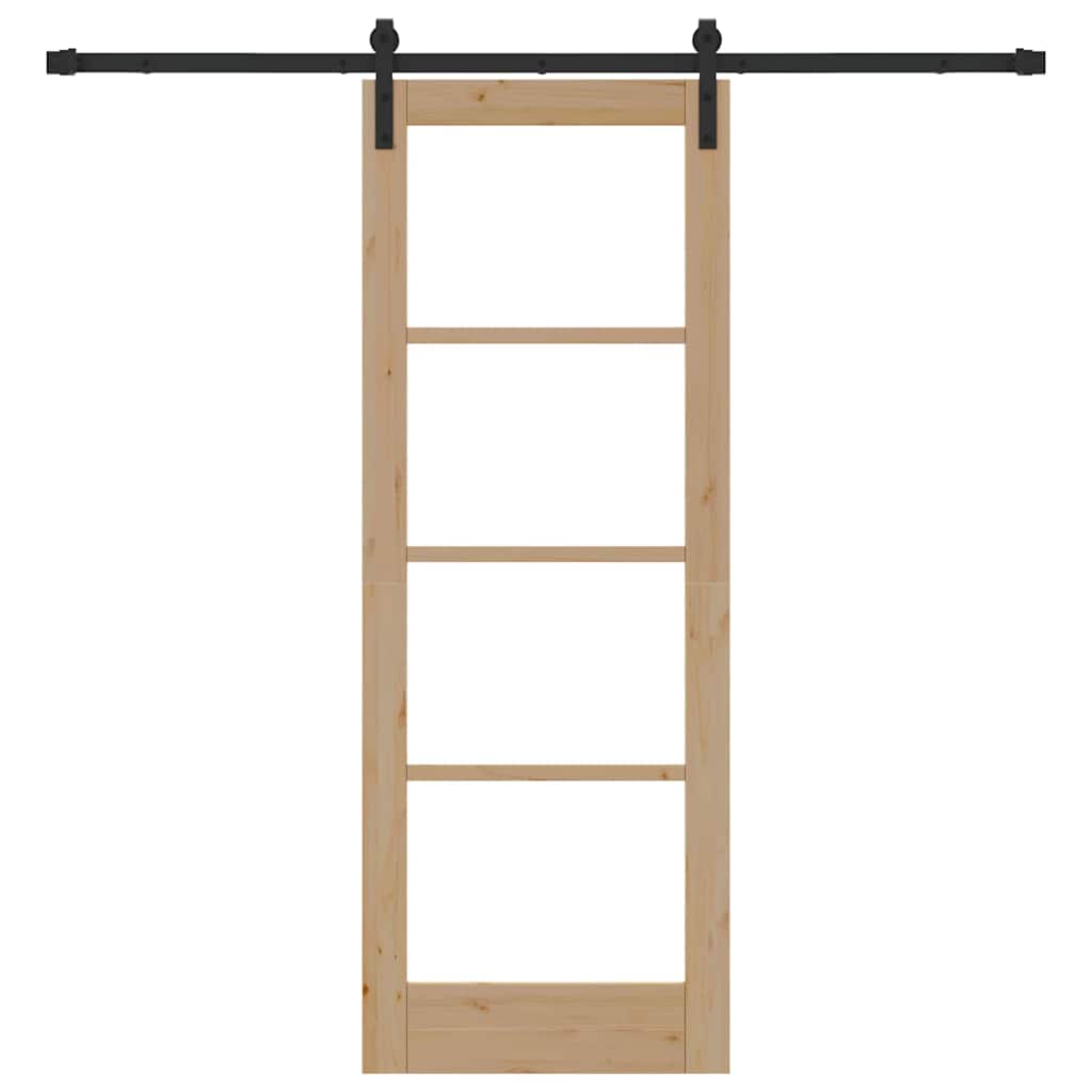 vidaXL Sliding Door ORKDAL Natural and Black 73.5 x 198.5 cm