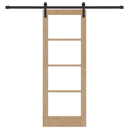 vidaXL Sliding Door ORKDAL Natural and Black 73.5 x 198.5 cm