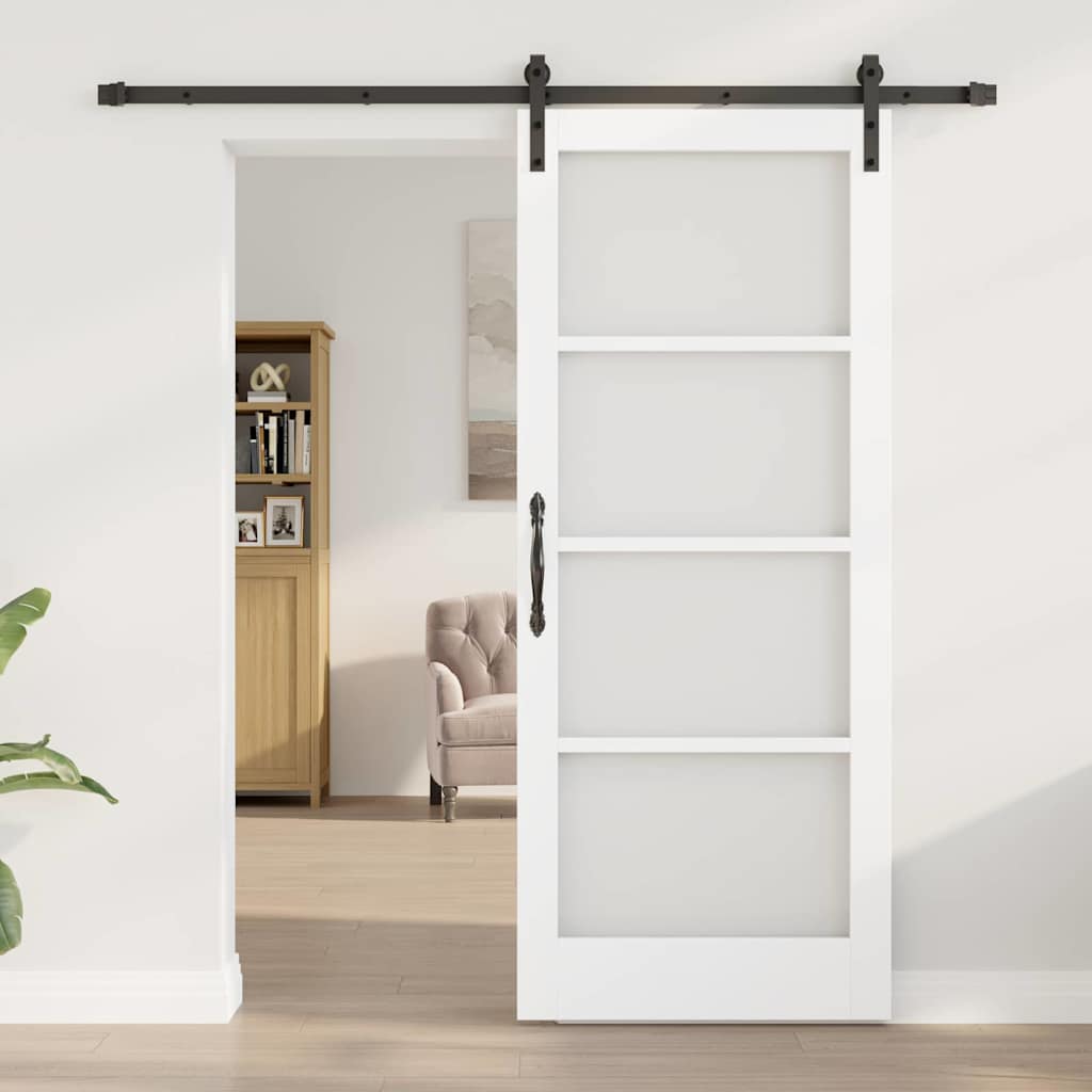 vidaXL Sliding Door ORKDAL White and Black 83 x 202 cm