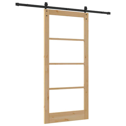 vidaXL Sliding Door ORKDAL Natural and Black 93 x 202 cm