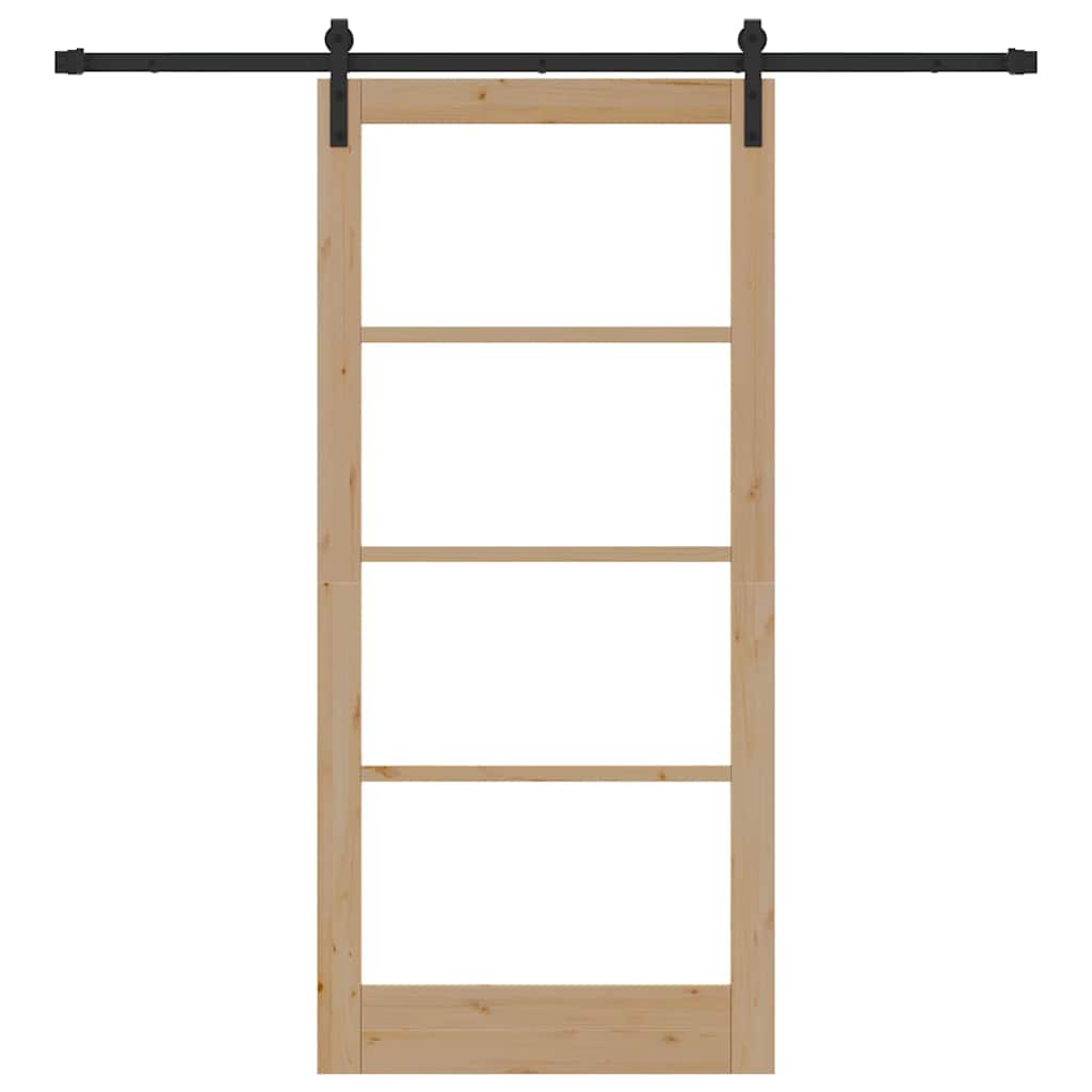 vidaXL Sliding Door ORKDAL Natural and Black 93 x 202 cm